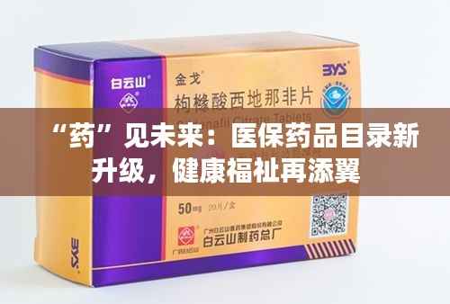 “药”见未来:医保药品目录新升级,健康福祉再添翼