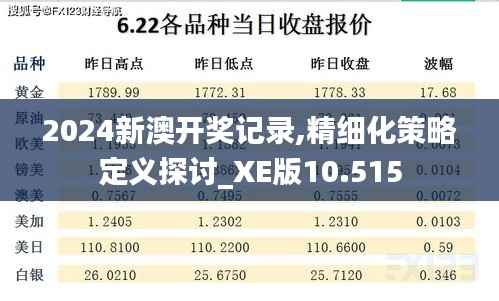 2024新澳开奖记录,精细化策略定义探讨_XE版10.515