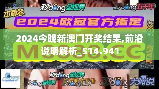2024今晚新澳门开奖结果,前沿说明解析_S14.941