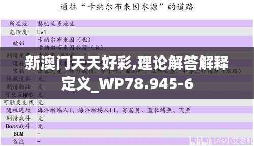 新澳门天天好彩,理论解答解释定义_WP78.945-6