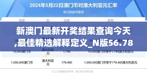 新澳门最新开奖结果查询今天,最佳精选解释定义_N版56.782-5