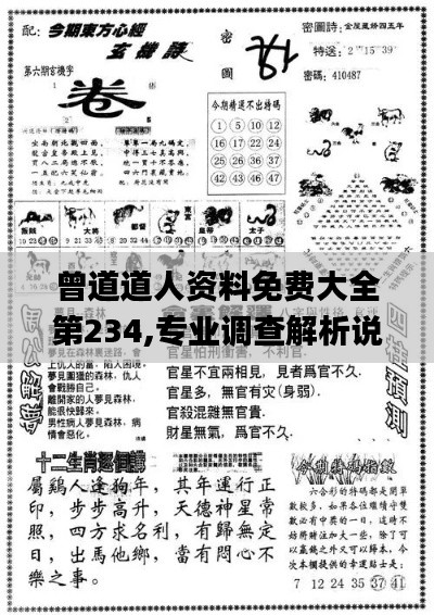 曾道道人资料免费大全第234,专业调查解析说明_NE版34.485-4