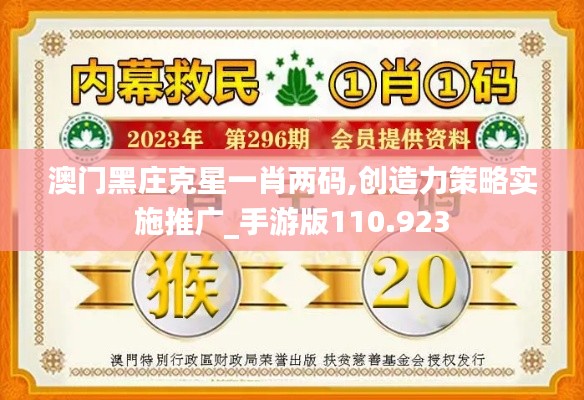 澳门黑庄克星一肖两码,创造力策略实施推广_手游版110.923
