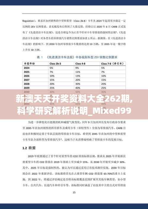 新澳天天开奖资料大全262期,科学研究解析说明_Mixed99.934-1