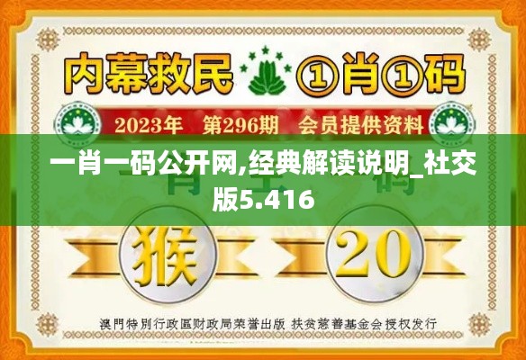 一肖一码公开网,经典解读说明_社交版5.416