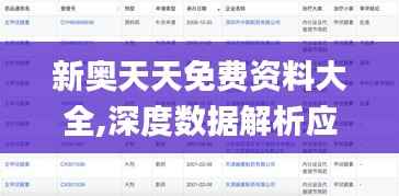 新奥天天免费资料大全,深度数据解析应用_Plus97.705-8