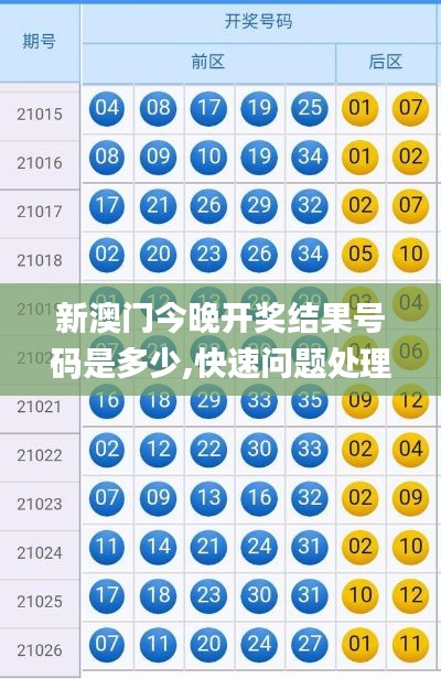 新澳门今晚开奖结果号码是多少,快速问题处理策略_5DM6.668