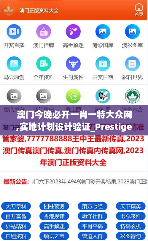 澳门今晚必开一肖一特大众网,实地计划设计验证_Prestige5.990