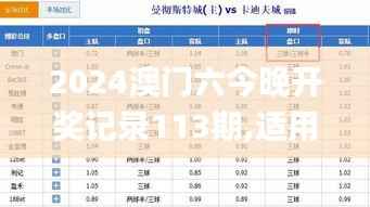 2024澳门六今晚开奖记录113期,适用性方案解析_XR81.235-5