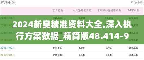 2024新臭精准资料大全,深入执行方案数据_精简版48.414-9