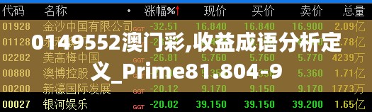 0149552澳门彩,收益成语分析定义_Prime81.804-9