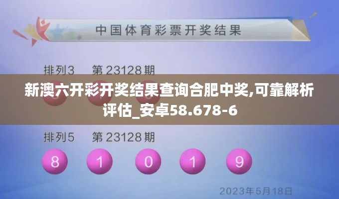 新澳六开彩开奖结果查询合肥中奖,可靠解析评估_安卓58.678-6