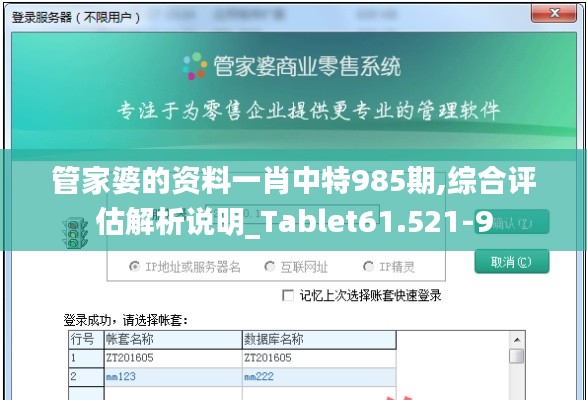 管家婆的资料一肖中特985期,综合评估解析说明_Tablet61.521-9