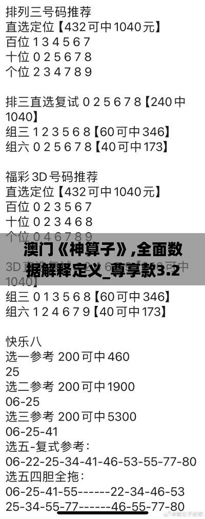 澳门《神算子》,全面数据解释定义_尊享款3.259