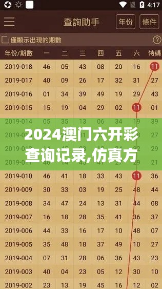 2024澳门六开彩查询记录,仿真方案实现_入门版30.271-2