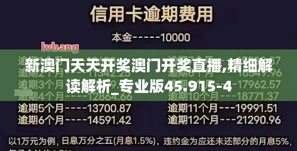新澳门天天开奖澳门开奖直播,精细解读解析_专业版45.915-4