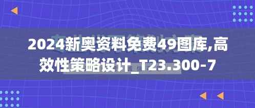 2024新奥资料免费49图库,高效性策略设计_T23.300-7