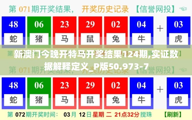 新澳门今晚开特马开奖结果124期,实证数据解释定义_P版50.973-7