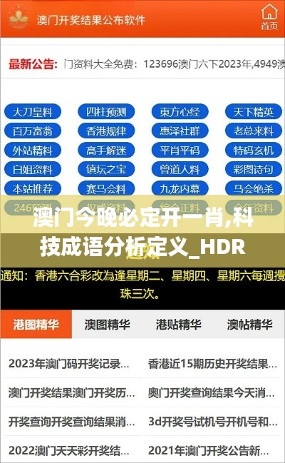 澳门今晚必定开一肖,科技成语分析定义_HDR4.289