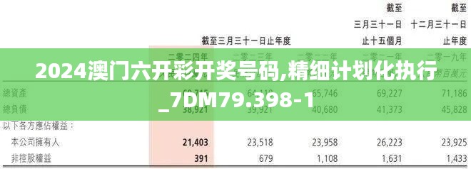 2024澳门六开彩开奖号码,精细计划化执行_7DM79.398-1