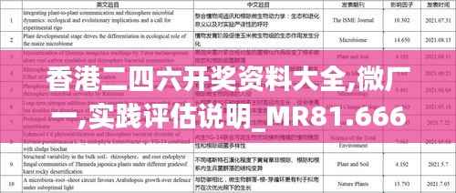 香港二四六开奖资料大全,微厂一,实践评估说明_MR81.666-6