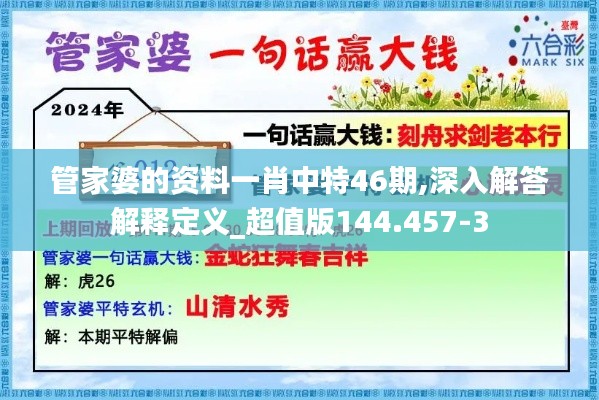 管家婆的资料一肖中特46期,深入解答解释定义_超值版144.457-3