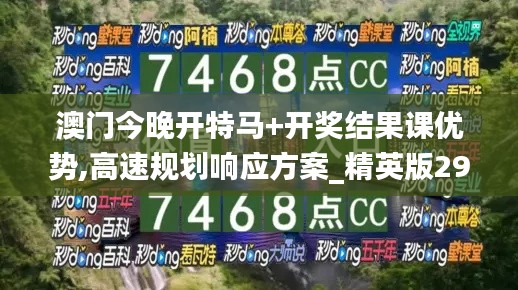 澳门今晚开特马+开奖结果课优势,高速规划响应方案_精英版29.584-7