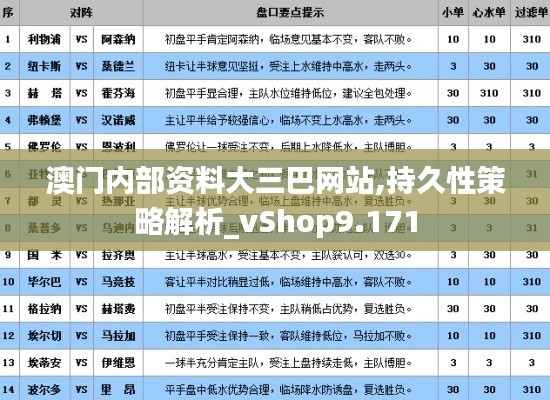 澳门内部资料大三巴网站,持久性策略解析_vShop9.171
