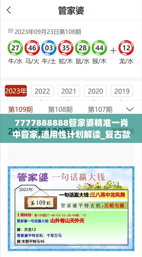 7777888888管家婆精准一肖中管家,适用性计划解读_复古款5.995