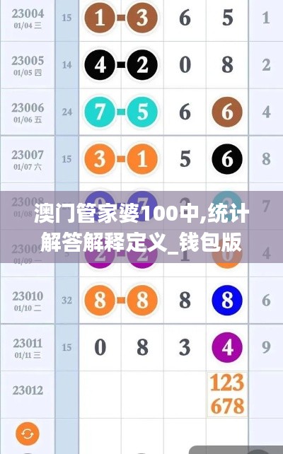 澳门管家婆100中,统计解答解释定义_钱包版15.127-6