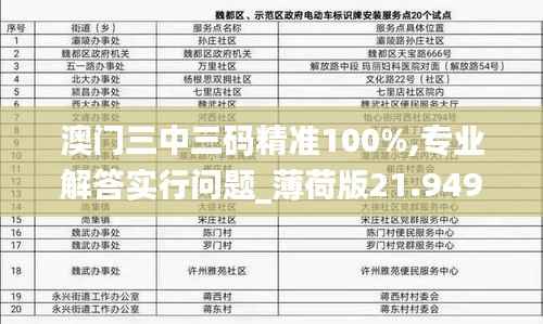 澳门三中三码精准100%,专业解答实行问题_薄荷版21.949-4
