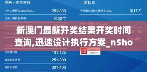 新澳门最新开奖结果开奖时间查询,迅速设计执行方案_nShop74.948-9
