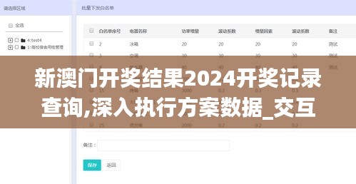 新澳门开奖结果2024开奖记录查询,深入执行方案数据_交互版17.419