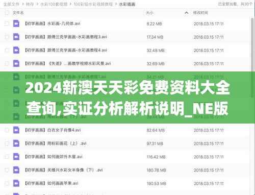 2024新澳天天彩免费资料大全查询,实证分析解析说明_NE版34.226-5