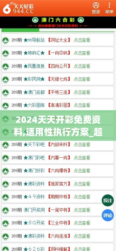 2024天天开彩免费资料,适用性执行方案_超值版15.266