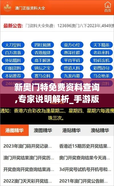 新奥门特免费资料查询,专家说明解析_手游版10.584
