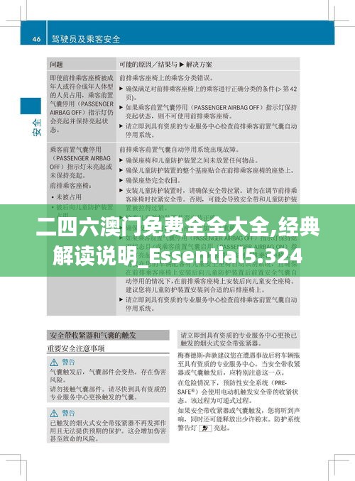 二四六澳门免费全全大全,经典解读说明_Essential5.324