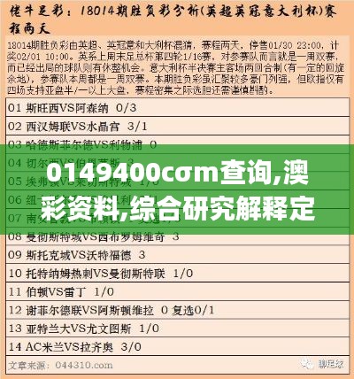 0149400cσm查询,澳彩资料,综合研究解释定义_FHD54.982-9