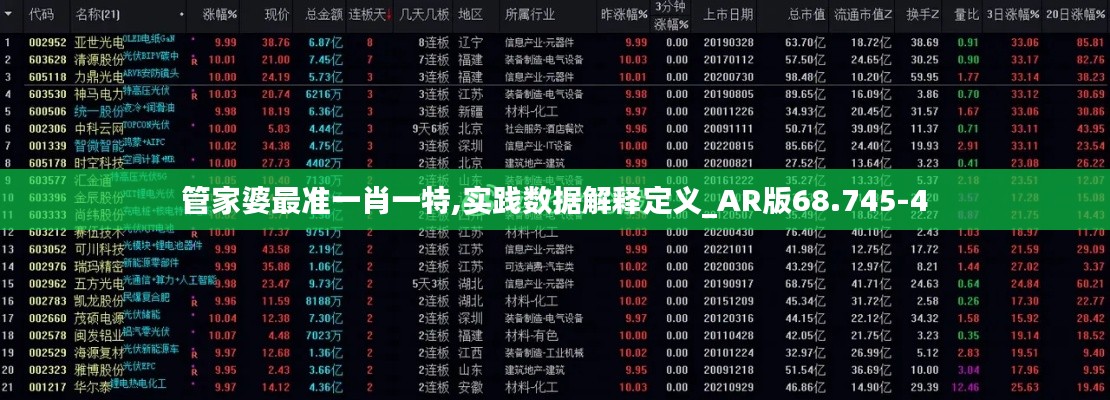 管家婆最准一肖一特,实践数据解释定义_AR版68.745-4
