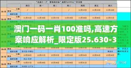 澳门一码一肖100准吗,高速方案响应解析_限定版25.630-3