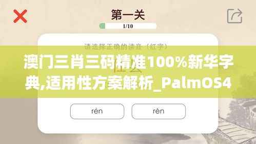 澳门三肖三码精准100%新华字典,适用性方案解析_PalmOS43.271-4