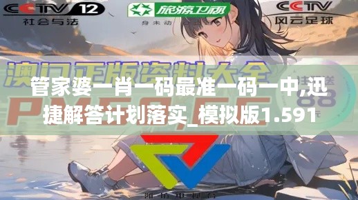 管家婆一肖一码最准一码一中,迅捷解答计划落实_模拟版1.591