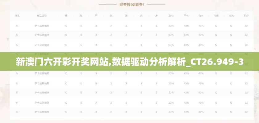 新澳门六开彩开奖网站,数据驱动分析解析_CT26.949-3