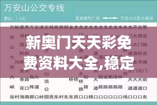 新奥门天天彩免费资料大全,稳定性计划评估_PT9.263