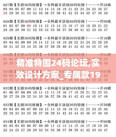 精准特围24码论坛,实效设计方案_专属款19.135