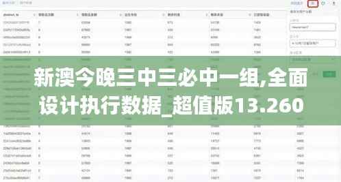 新澳今晚三中三必中一组,全面设计执行数据_超值版13.260