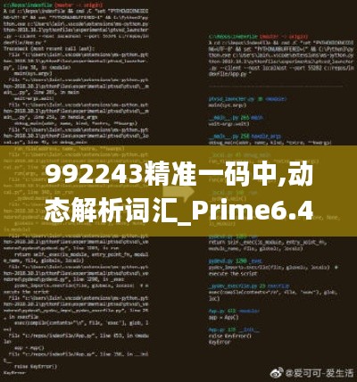 992243精准一码中,动态解析词汇_Prime6.451