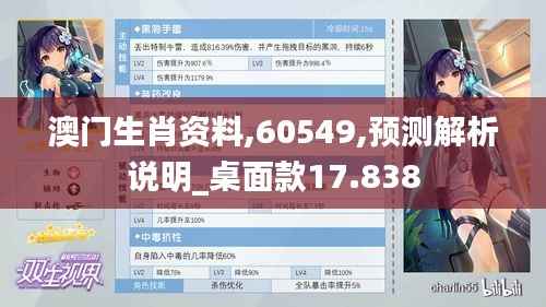 澳门生肖资料,60549,预测解析说明_桌面款17.838