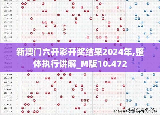 新澳门六开彩开奖结果2024年,整体执行讲解_M版10.472