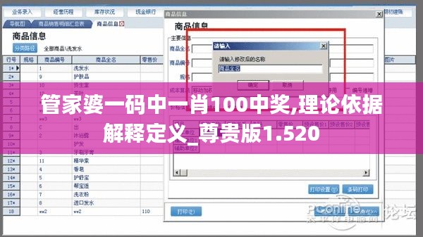 管家婆一码中一肖100中奖,理论依据解释定义_尊贵版1.520